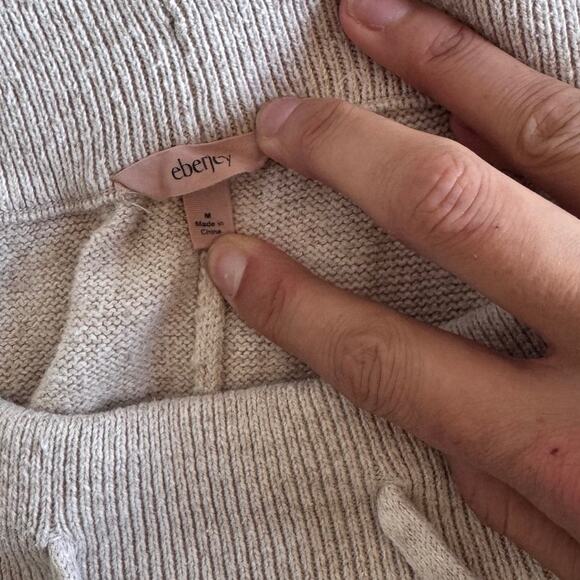 Eberjey Women's Recycled Sweater Pants in Oat Size Medium - Picture 5 of 7